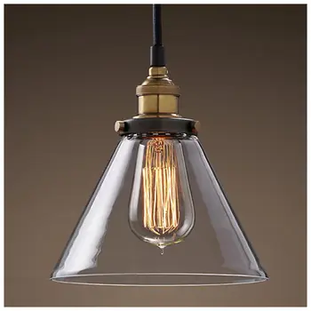 8.7 "Clear Glas Armatuur Vintage Industriële Hanglamp Armatuur Opknoping Licht diameter 18 cm