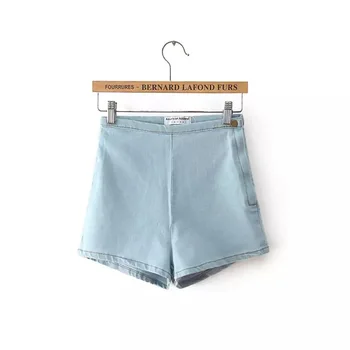 2017 Amerikaanse Kleding Side Rits Hoge Taille Vrouwen Jeans Shorts gewassen Slanke Korte Femme Push Up Sexy Crop Tops Zomer Shorts