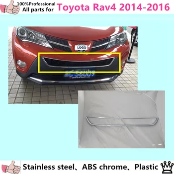 Auto body cover ABS chrome Lamp trim hoofd Front bodem Rooster Grill Grille Modling Strip frame 1 stks voor T0y0ta RAV4 2016