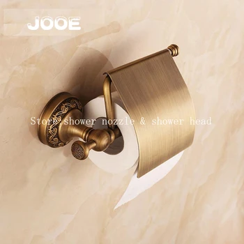 Jooe Antiek brons afwerking toiletrolhouder messing porta papel higienico Tissue Houder Badkamer Accessoires