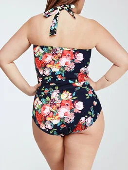 2017 nieuwe stijl plus size vrouwen badpak voor zomer zwempak maillot de bain femma sexy badpak flroal gedrukt