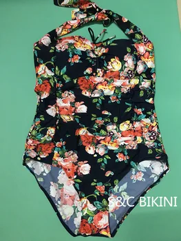 2017 nieuwe stijl plus size vrouwen badpak voor zomer zwempak maillot de bain femma sexy badpak flroal gedrukt