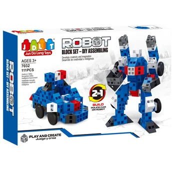 2016 JDLT 111 stks Assembleren Robot Blokken Voor Jongens 2-in-1 Bouwstenen Robot Set