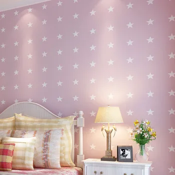 Cheng Shuo Britse kinderkamer behang vliesbehang slaapkamer behang behang kleine verse sterren