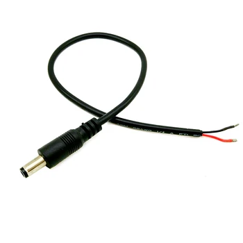 10 stks 12 v dc power pigtail kabel jack hoge kwaliteit dc Power Hoek mannelijke 5.5x2.5 Connector Kabel Plug Jack Adapter Mannelijke draad