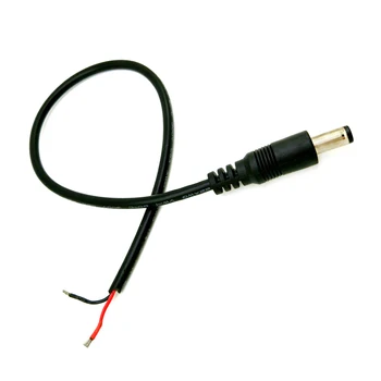 10 stks 12 v dc power pigtail kabel jack hoge kwaliteit dc Power Hoek mannelijke 5.5x2.5 Connector Kabel Plug Jack Adapter Mannelijke draad