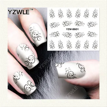 YZWLE 1 Vel DIY Designer Water Transfer Nails Art Sticker/Nail Water Decals/Nail Stickers Accessoires (YZW-8601)
