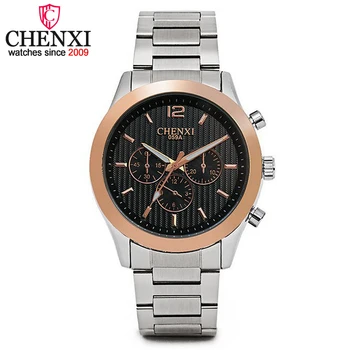 CHENXI Top Luxe Merk mannen Alle-Staal Quartz Horloge Business Casual Stijl Mannen Nieuwe Promotie Quartz Mannelijke Pols horloges