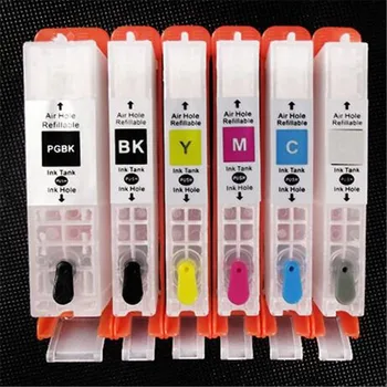 6 kleuren voor canon 470 471 pgi-470 cli-471 navulbare inkt cartridge permanente chip voor canon pixma mg7740 ts8040 ts9040 printer