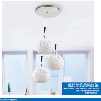 Gratis verzending moderne minimalistische restaurant lamp kroonluchter drie ideeën led hanger slaapkamer lamp bar roo