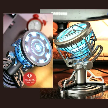 Iron man hart Imitatie van metallic arc reactor Blauw licht met RC en oplader Speelgoed Cijfers voor kinderen gift