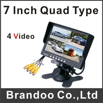 Gratis verzending 4 kanaals quad 7 inch auto monitor Model BD-7003Q