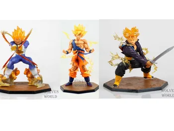 3 stks/set Anime Dragon Ball Z Super Saiyan Goku Trunks Vegeta Battle Versie Boxed PVC Action Figure Model Collectie Speelgoed