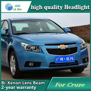 Hoge kwaliteit Auto styling case voor Chevrolet Cruze 2009-2013 Koplampen LED Koplamp DRL Lens Dubbele Beam HID Xenon