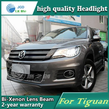 Hoge kwaliteit Auto Styling Hoofd Lamp case voor VW Tiguan 2013 LED Koplamp DRL Dagrijverlichting Bi-Xenon HID Accessoires