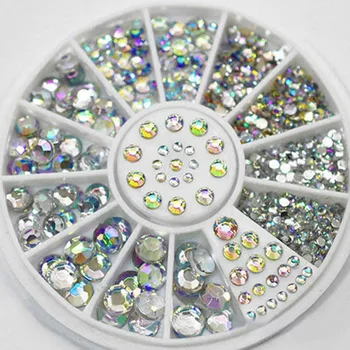 DIY Nail Art Tips Crystal Glitter Rhinestone 3D Nail Art Decoratie wit AB Kleur Acryl Diamantboor