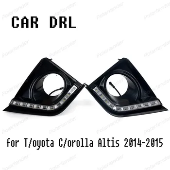 Hot Dagrijverlichting LED DRL auto daglicht voor T/oyota C/orolla met mistlamp auto styling